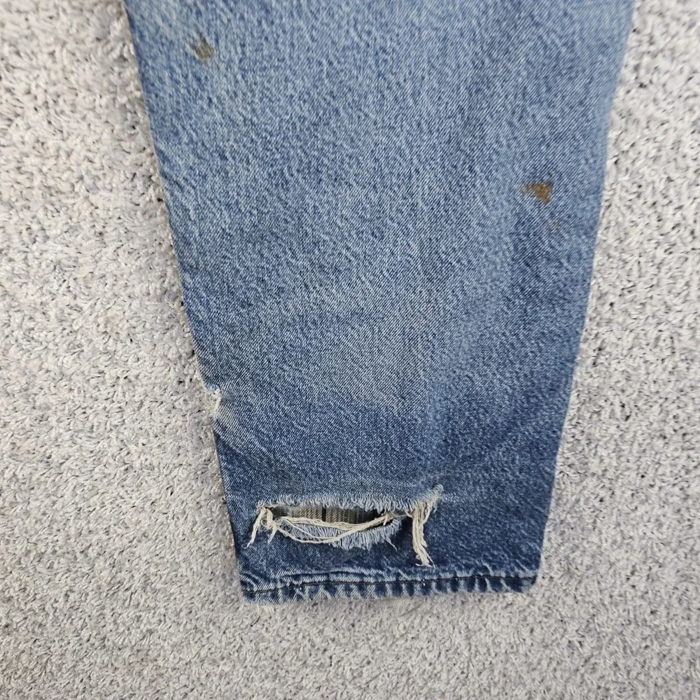 Carhartt Plaid Lined Jeans Mens 33x34 Relaxed Fit B172 DST Thrashed Distressed